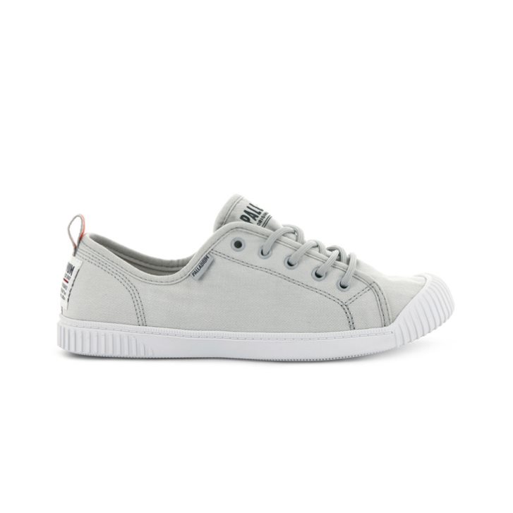 Baskets Palladium Easy Dentelle Tela Low Tops Femme Grise Clair | FR CYU729F